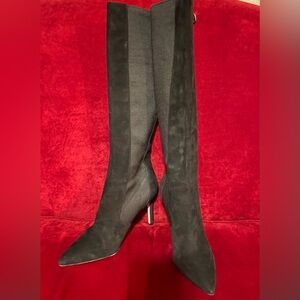Via Spiga Black Suede Stiletto Heel Tall Boots in size 9
